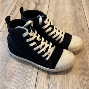 Zara kids black leather High-Top Sneakers
